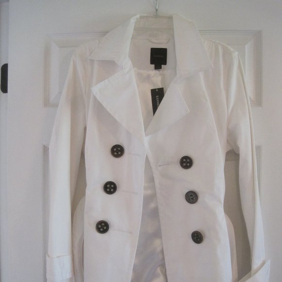 Express Jackets & Blazers - EXPRESS WHITE TRENCH COAT LARGE NWT $148.00